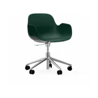 chaise de bureau avec accoudoirs en aluminium et pp vert form - normann copenhagen