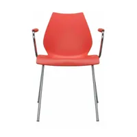 chaise avec accoudoirs rouge maui - kartell