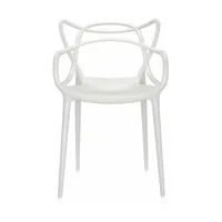 chaise avec accoudoirs blanche masters - kartell