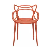 chaise avec accoudoirs rouge masters - kartell