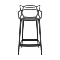 chaise de bar noire 65 cm masters - kartell