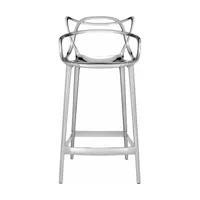 chaise de bar argentée 65 cm masters - kartell