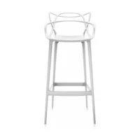chaise de bar blanche 75 cm masters - kartell