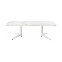 table basse effet marbre blanc 180x90 multiplo - kartell