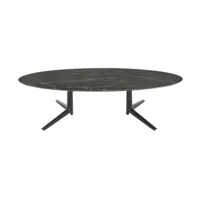 table basse ovale effet marbre noir 192x118 multiplo - kartell