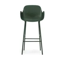 chaise de bar avec accoudoirs en acier et pp vert 65 cm form - normann copenhagen