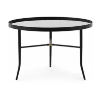 table basse noire en verre et acier lug noir - normann copenhagen