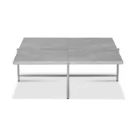 table basse en marbre gris et piètements en acier inoxydable coffee 90 - handvärk