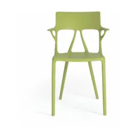 chaise avec accoudoirs verte a.i - kartell