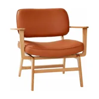 fauteuil lounge en chêne marron - hübsch