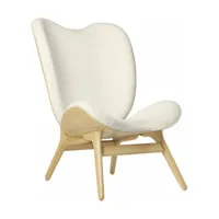 grand fauteuil blanc en chêne naturel a conversation piece - umage