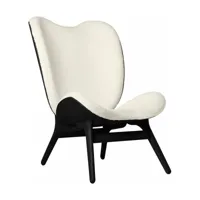grand fauteuil blanc en chêne noir a conversation piece - umage