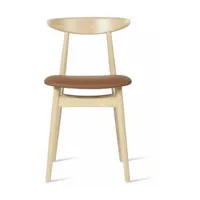 chaise design en chêne et vinyle camel teo - vincent sheppard