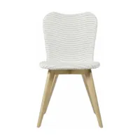 chaise tressée blanche et piètement bois lily - vincent sheppard