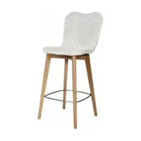 chaise de bar tressée blanche 67 cm lily - vincent sheppard