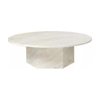 table basse ronde en pierre blanche 110 cm epic - gubi