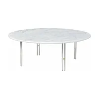 table basse ronde en marbre blanc et base chromée 100 cm ioi  - gubi