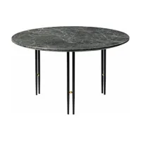 table basse ronde en marbre gris et base en laiton noire 70 cm ioi  - gubi