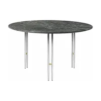 table basse ronde en marbre gris et base chromée 70 cm ioi  - gubi