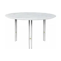 table basse ronde en marbre blanc et base chromée 70 cm ioi  - gubi