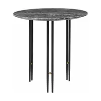table d'appoint ronde en marbre gris et base en laiton noire 50 cm ioi  - gubi