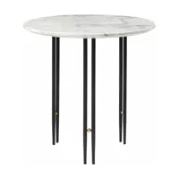 table d'appoint ronde en marbre blanc et base en laiton noire 50 cm ioi  - gubi