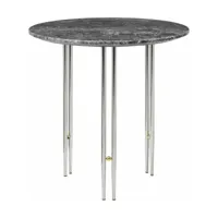 table d'appoint ronde en marbre gris et base chromée 50 cm ioi  - gubi