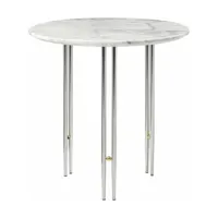 table d'appoint ronde en marbre blanc et base chromée 50 cm ioi  - gubi
