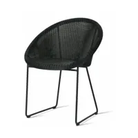 chaise de repas extérieur noire structure en acier gipsy - vincent sheppard