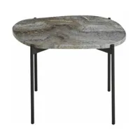 table d'appoint travertin gris 57,2 x 40,5 cm la terra - woud