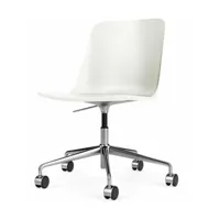 chaise de bureau blanche en polypropylène recyclé et aluminium rely hw28 - &tradition