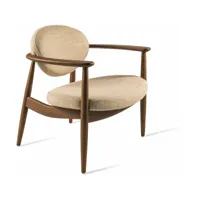 fauteuil en frêne et tissu beige roundy - pols potten