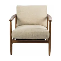 fauteuil en frêne et tissu beige todd - pols potten