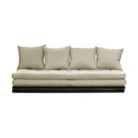 canapé-futon beige en coton chico sofa - karup design