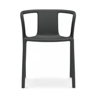 chaise avec accoudoirs en polypropylène grise air - magis