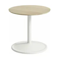 table d'appoint chêne massif et aluminium blanc d 41 x h 40 cm soft - muuto