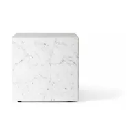 table d'appoint cube en marbre blanc plinth cubic - audo