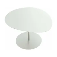 table basse en acier mat blanc 37 cm galet 03 - matière grise