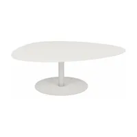 table basse xl blanche 39 cm galet - matière grise