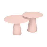 2 tables gigognes baby pink ankara - matière grise