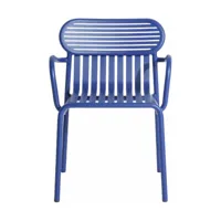 chaise de jardin avec accoudoirs bleue week end - petite friture