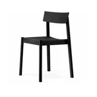 chaise en chêne teinté noir et dossier rectangulaire citizen - emko