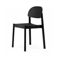 chaise en chêne teinté noir et dossier oval citizen - emko