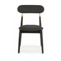 chaise en chêne teinté noir avec tissu tissé noir 7.1 - emko