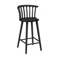 chaise de bar en frêne noir 63 cm san marco - hans k