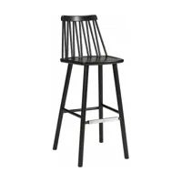 chaise de bar en frêne noir 78 cm zigzag - hans k