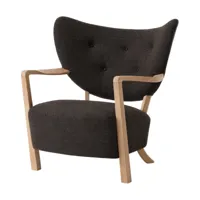 fauteuil lounge en chêne huilé et laine gris foncé 85 x 85 x 84 cm wulff atd2 - &trad