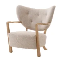 fauteuil lounge en chêne huilé et laine beige 85 x 85 x 84 cm wulff atd2 - &tradition