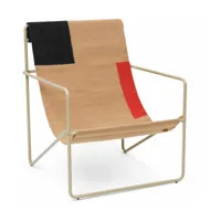 fauteuil à motif graphique en métal beige 63 x 77,5 x 66 cm desert - ferm living