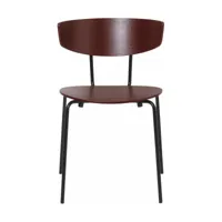 chaise en frêne marron rouge 50 x 75,5 x 47 cm herman - ferm living